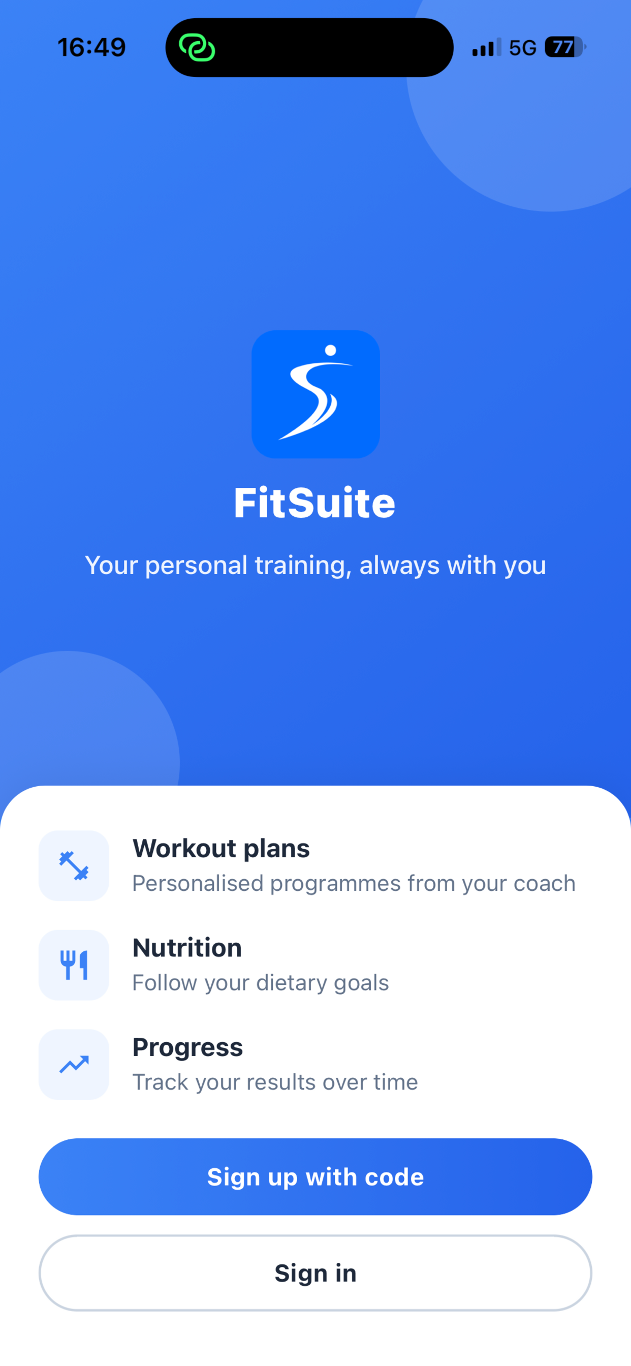 FitSuite app cliente - nutrizione